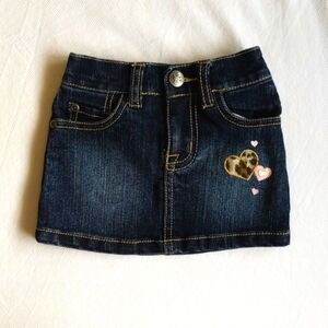children's place heart patch denim jean skirt with modesty shorts 12 months baby